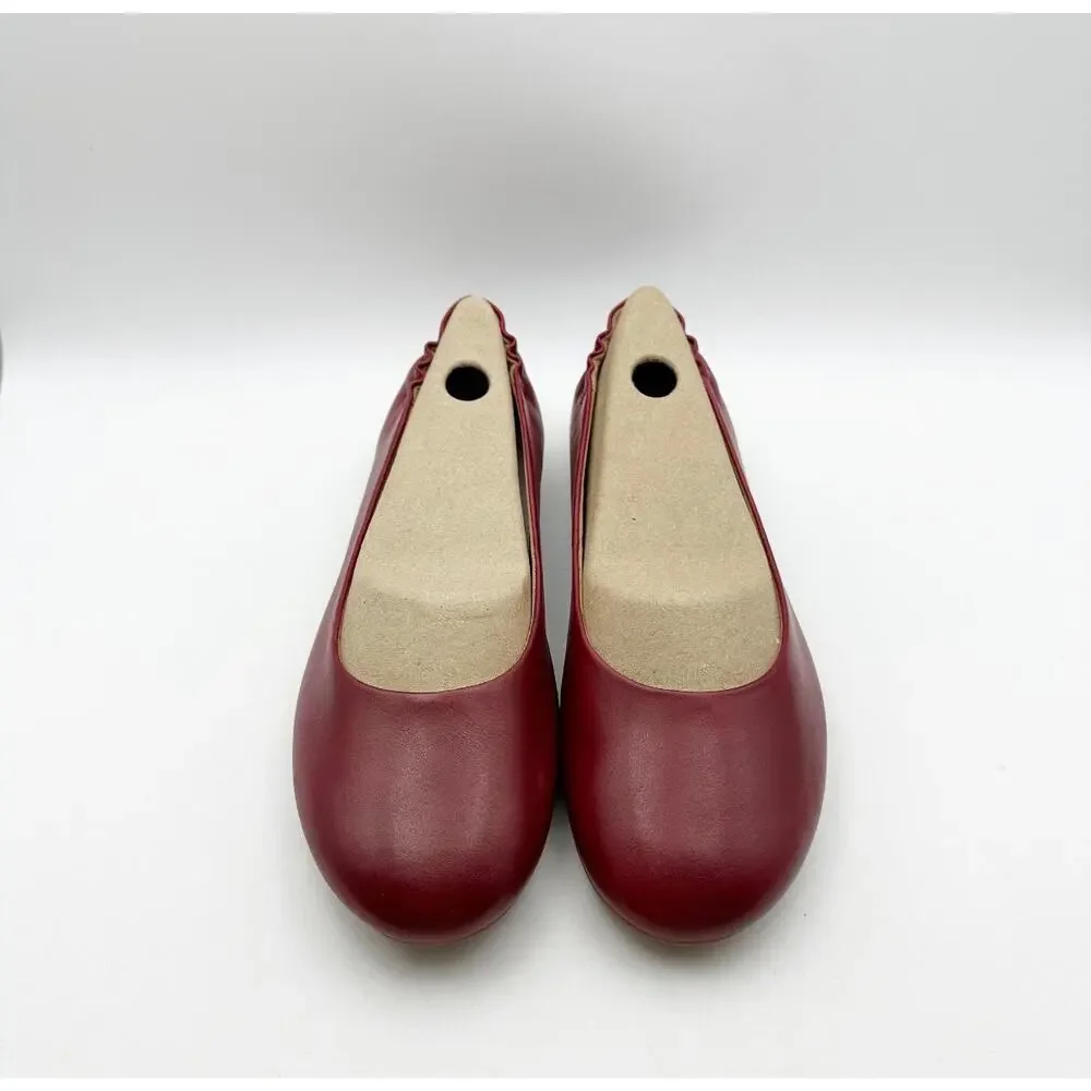 Dansko Womens Mollie Ballerina Flats EU 39 Size 8.5-9 Cherry Red Leather NWOB